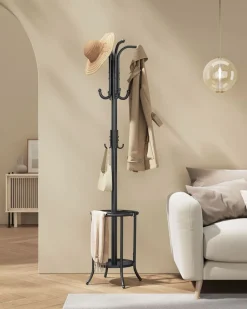 Cheap SONGMICS Porte-vêtement en métal 2 barres avec roulettes Noir