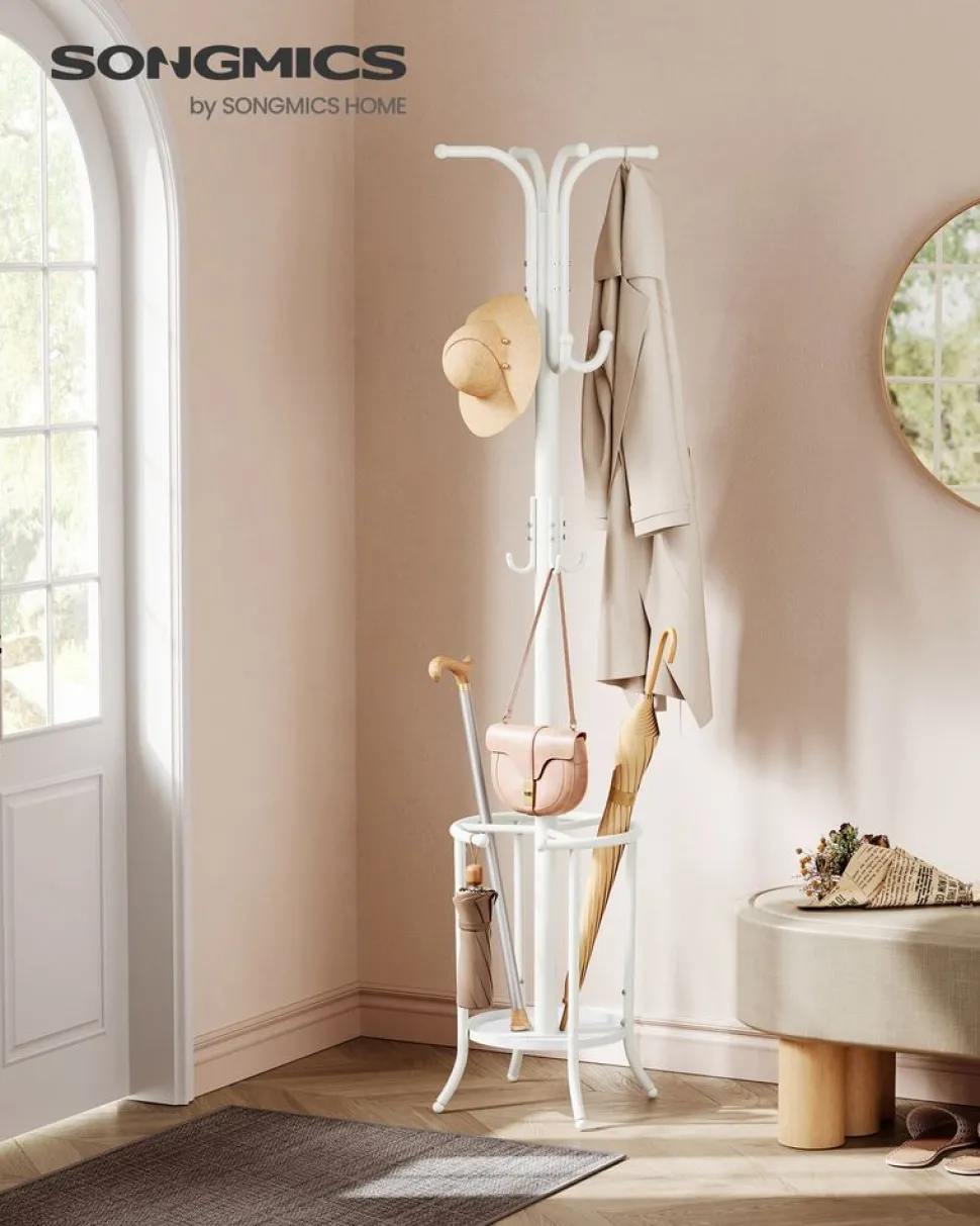 Cheap SONGMICS Porte-vêtement en métal 2 barres avec roulettes Noir