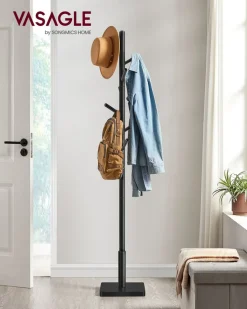 Fashion SONGMICS Porte-vêtements en bois blanc nuage