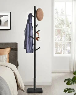 Fashion SONGMICS Porte-vêtements en bois blanc nuage