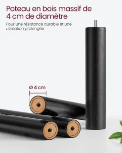 Fashion SONGMICS Porte-vêtements en bois blanc nuage