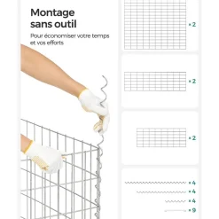 Online SONGMICS Portillon de jardin en acier galvanisé