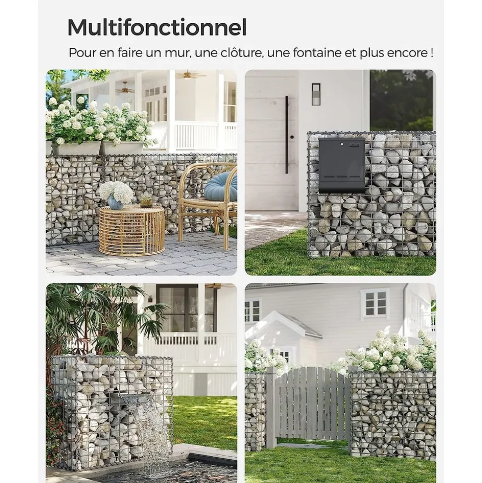 Online SONGMICS Portillon de jardin en acier galvanisé