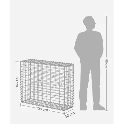 Fashion SONGMICS Portillon en fer galvanisé Gris