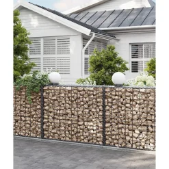 Fashion SONGMICS Portillon en fer galvanisé Gris