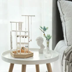 Outlet SONGMICS Portique à bijoux blanc