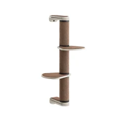 New SONGMICS Poteau à griffer avec 2 plateformes Marron Avoine + Marron Café