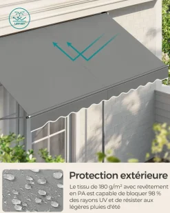 Clearance SONGMICS Poteau fixation store Noir