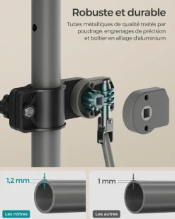 Clearance SONGMICS Poteau fixation store Noir