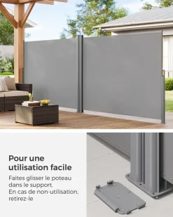 Outlet SONGMICS Poteau pour caisson de store latéral en acier Gris