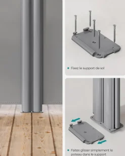 Outlet SONGMICS Poteau pour caisson de store latéral en acier Gris
