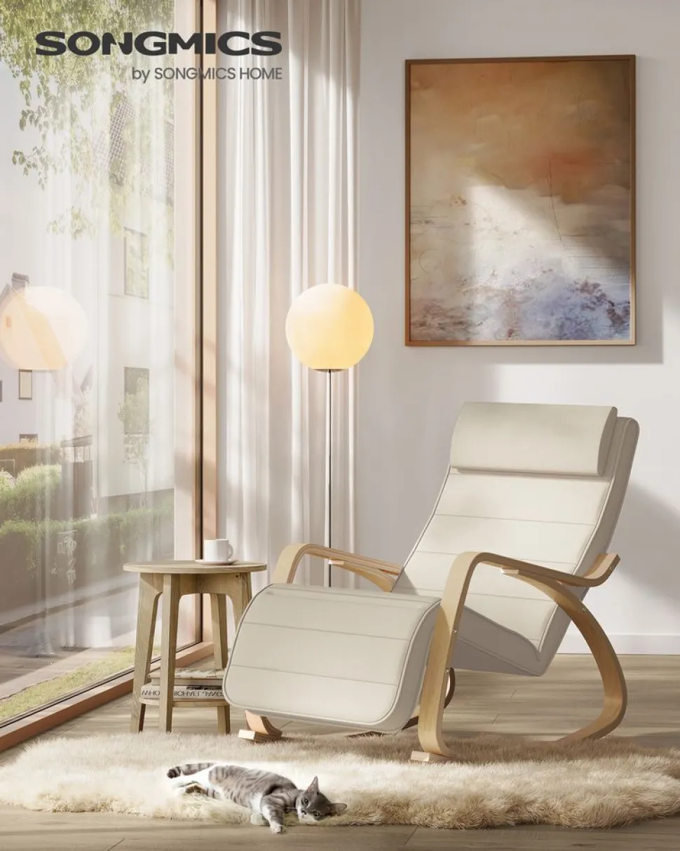 Shop SONGMICS Poubelle 2 x 30L blanc cassé