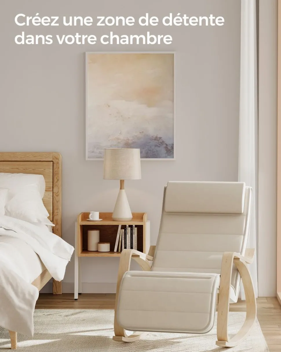 Shop SONGMICS Poubelle 2 x 30L blanc cassé