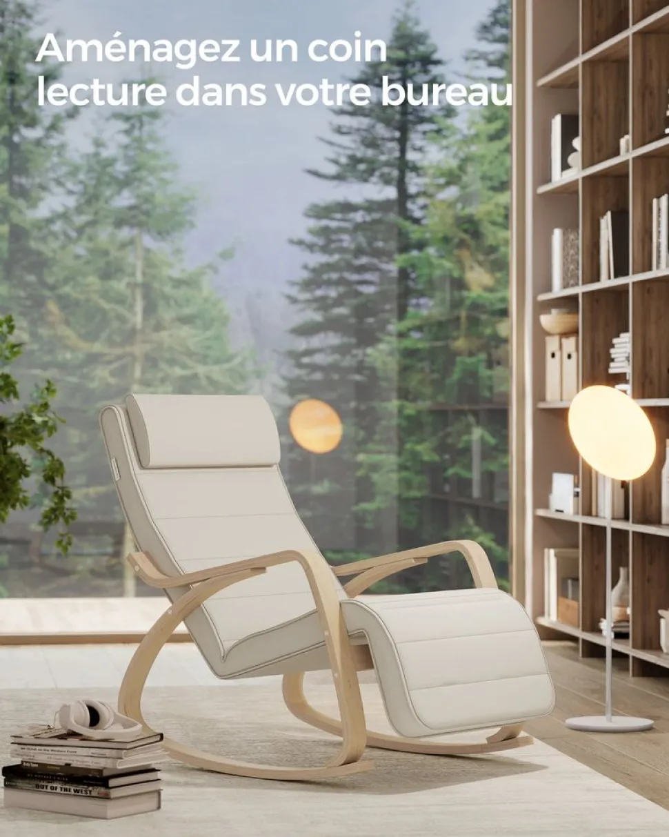 Shop SONGMICS Poubelle 2 x 30L blanc cassé