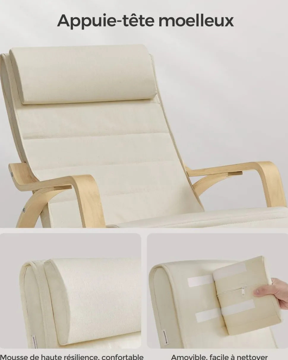 Shop SONGMICS Poubelle 2 x 30L blanc cassé