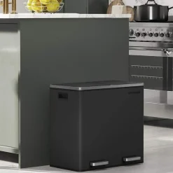 Sale SONGMICS Poubelle 2 x 24L noir
