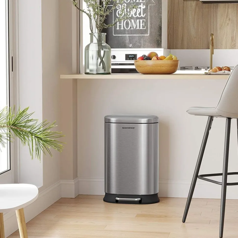 Sale SONGMICS Poubelle capteur 2 x 35L Argent