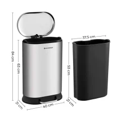Sale SONGMICS Poubelle capteur 2 x 35L Argent