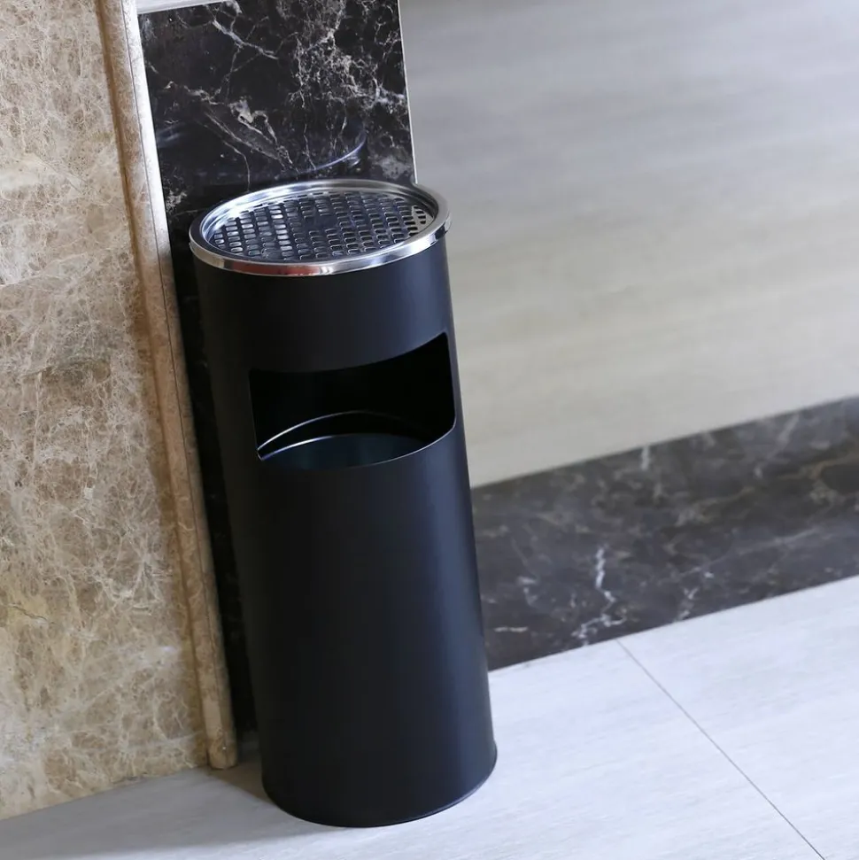 Outlet SONGMICS Poubelle cendrier noir