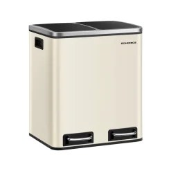 Cheap SONGMICS Poubelle cuisine 2 x 15L avec pétal beige sable