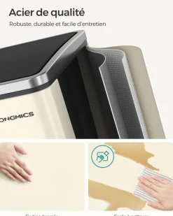 Cheap SONGMICS Poubelle cuisine 2 x 15L avec pétal beige sable