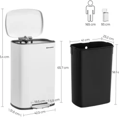 Best Sale SONGMICS Poubelle de Cuisine 50L à Pédale
