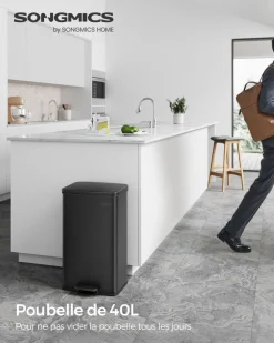 Flash Sale SONGMICS Poubelle de cuisine 40L blanc