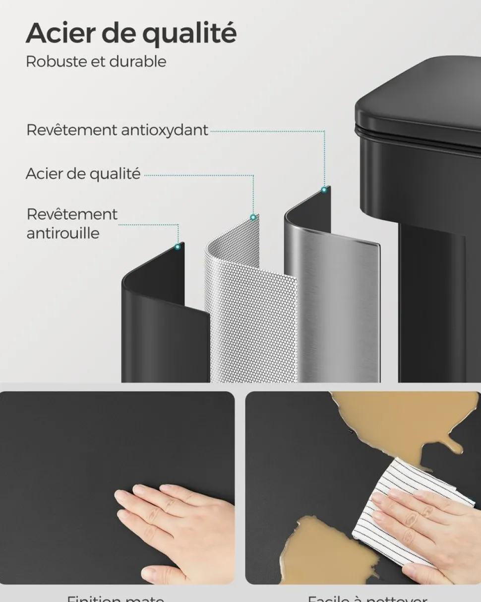 Flash Sale SONGMICS Poubelle de cuisine 40L blanc