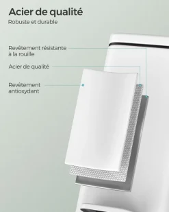 Sale SONGMICS Poubelle de salle de bain 10L avec pétale blanc