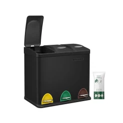 Store SONGMICS Poubelle de tri 3 x 8L