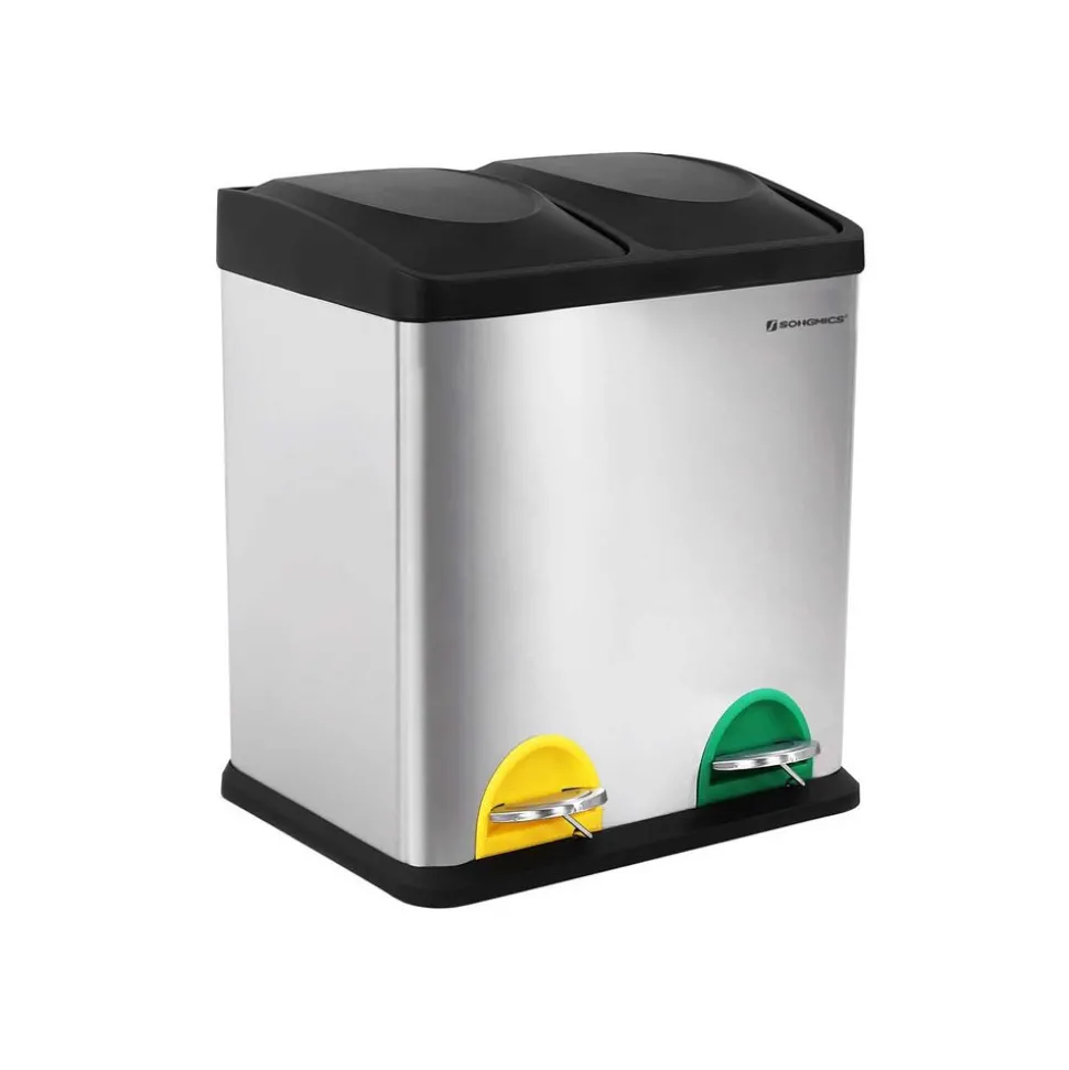 Shop SONGMICS Poubelle de tri 2 x 15L