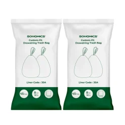 New SONGMICS Poubelle 30L avec pédale en Acier blanc cassé