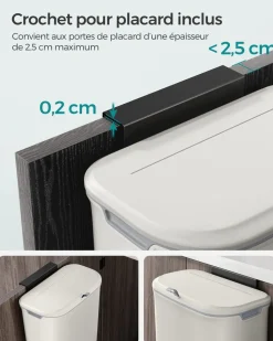 Best Sale SONGMICS Poubelle 5L gris