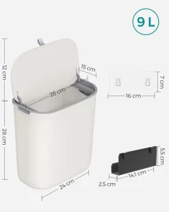 Best Sale SONGMICS Poubelle 5L gris