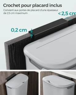 Best Sale SONGMICS Poubelle 5L gris