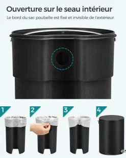 Flash Sale SONGMICS Poubelle 3L noir