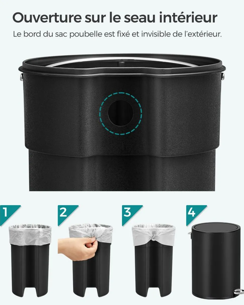 Flash Sale SONGMICS Poubelle 3L noir