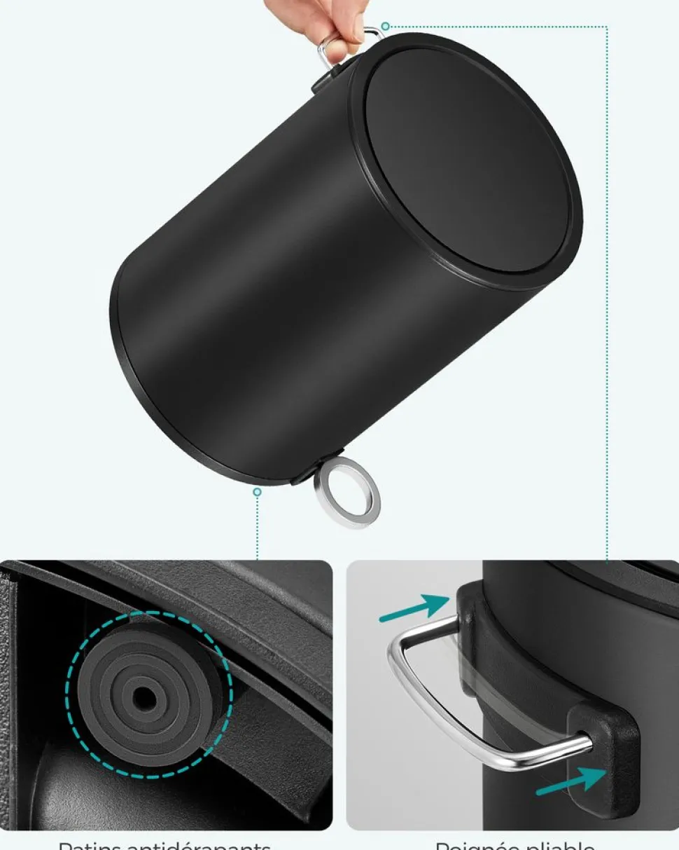 Flash Sale SONGMICS Poubelle 3L noir