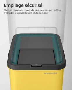 Best SONGMICS Poubelle 3L noir