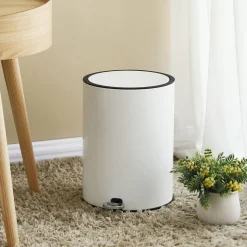 Outlet SONGMICS Poubelle 6L ronde Blanc