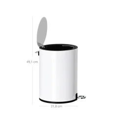 Outlet SONGMICS Poubelle 6L ronde Blanc