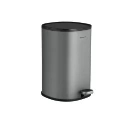 New SONGMICS Poubelle rond 30L argent