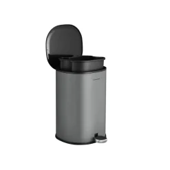 New SONGMICS Poubelle rond 30L argent