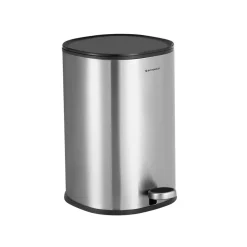 New SONGMICS Poubelle rond 30L argent