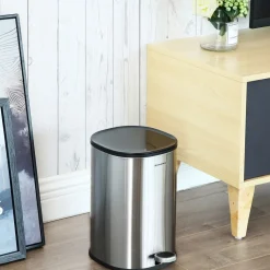 New SONGMICS Poubelle rond 30L argent