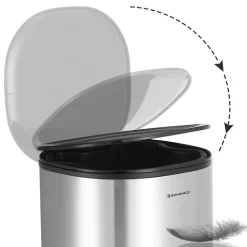 New SONGMICS Poubelle rond 30L argent