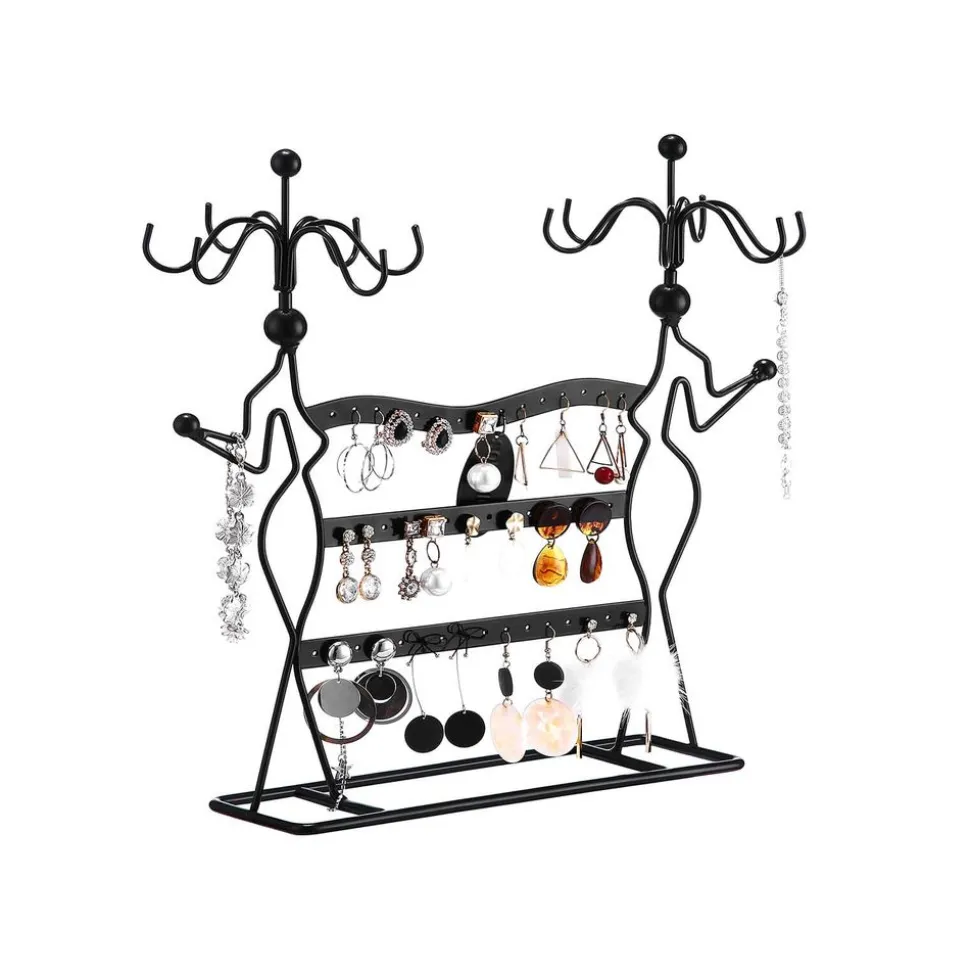 Clearance SONGMICS Présentoir bijoux métal noir