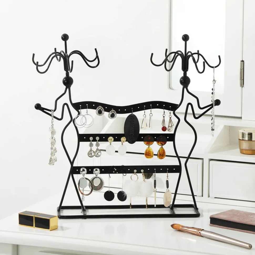 Clearance SONGMICS Présentoir bijoux métal noir