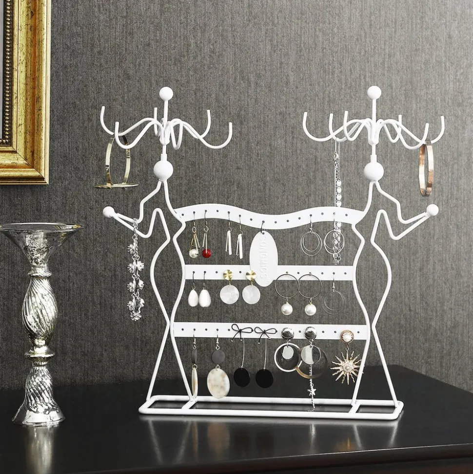 Clearance SONGMICS Présentoir bijoux métal noir