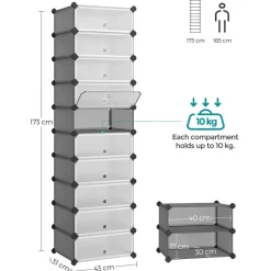 Sale SONGMICS Rangement modulable 10 cases